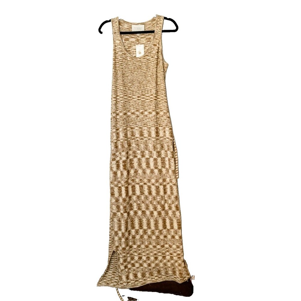 Brochu Walker For Intermix Knit tank dress Tan Marble Maxi NEW L